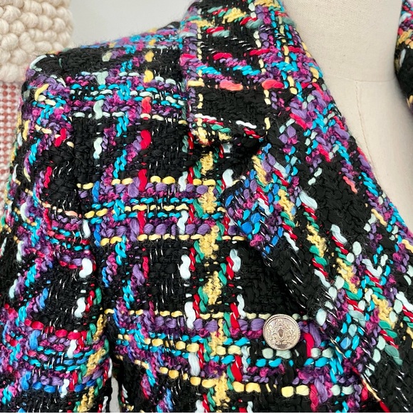 NWT ZARA Textured Cropped Tweed Double-Breasted Jacket Blazer Size S - Picture 5 of 12